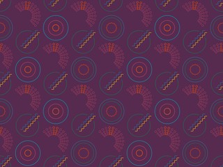  straight lines and  connection on a seamless spring pattern.