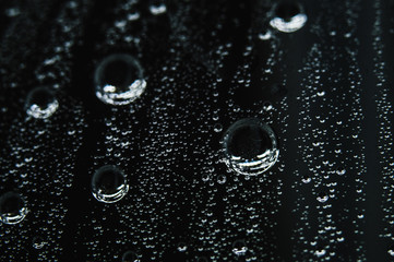 water drops on a black background