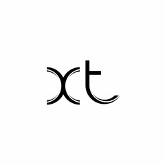 XT Logo monogram with slice rounded modern design template