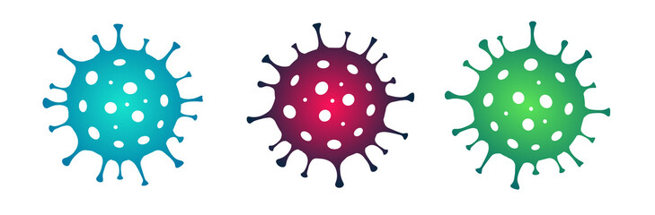 Coronavirus vector icons. Coronavirus 2019 nCov, Covid 19 NCP virus
