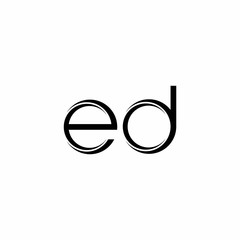 ED Logo monogram with slice rounded modern design template