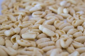 homemade Italian pasta with flour in the coronavirus quarantine period