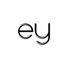 EY Logo monogram with slice rounded modern design template