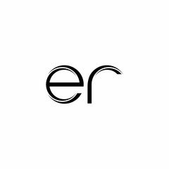 ER Logo monogram with slice rounded modern design template