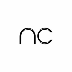 NC Logo monogram with slice rounded modern design template