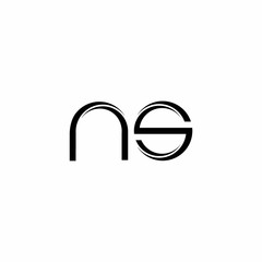 NS Logo monogram with slice rounded modern design template