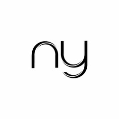 NY Logo monogram with slice rounded modern design template