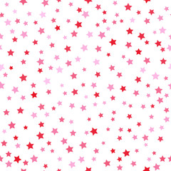 Abstract geometric seamless pattern with red halftone stars on white background. Template design for web page, textures, card, poster, fabric, textile.