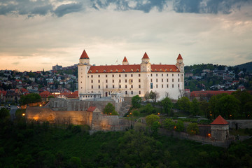Fototapeta na wymiar Bratislava castle in night, Slovakia