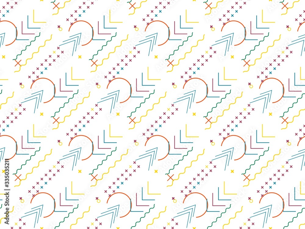 Poster Bright colors of seamless pattern with  line and  abstraction.