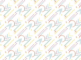 Bright colors of seamless pattern with  line and  abstraction.