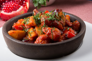 Bowl of mixed vegetables stew