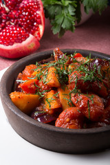 Bowl of mixed vegetables stew