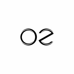 OZ Logo monogram with slice rounded modern design template