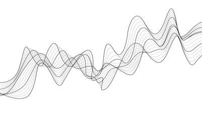 ENERGY FLOW DESIGN. MODERN WAVE LINE. FREQUENCY DIGITAL ILLUSTRATION. 