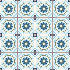 Mediterranean seamless pattern from Moroccan tiles, Azulejos ornaments. Can be used for wallpaper, pattern fills, web page background,surface textures. Vector