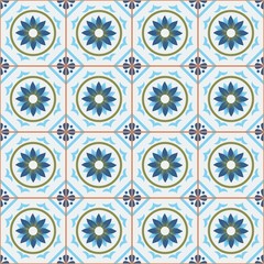 Mediterranean seamless pattern from Moroccan tiles, Azulejos ornaments. Can be used for wallpaper, pattern fills, web page background,surface textures. Vector
