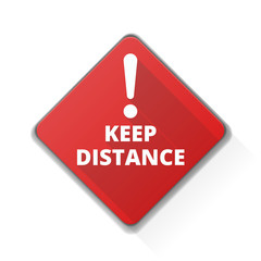 Keep Distance Exclamation Danger Alert vector sign label illustration