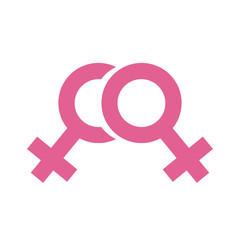 Lesbian flat icon. Sexual orientation concept symbol. Pictograms vector illustration.