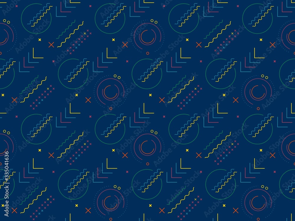 Poster Bright colors of seamless pattern with  connection and  arrow.