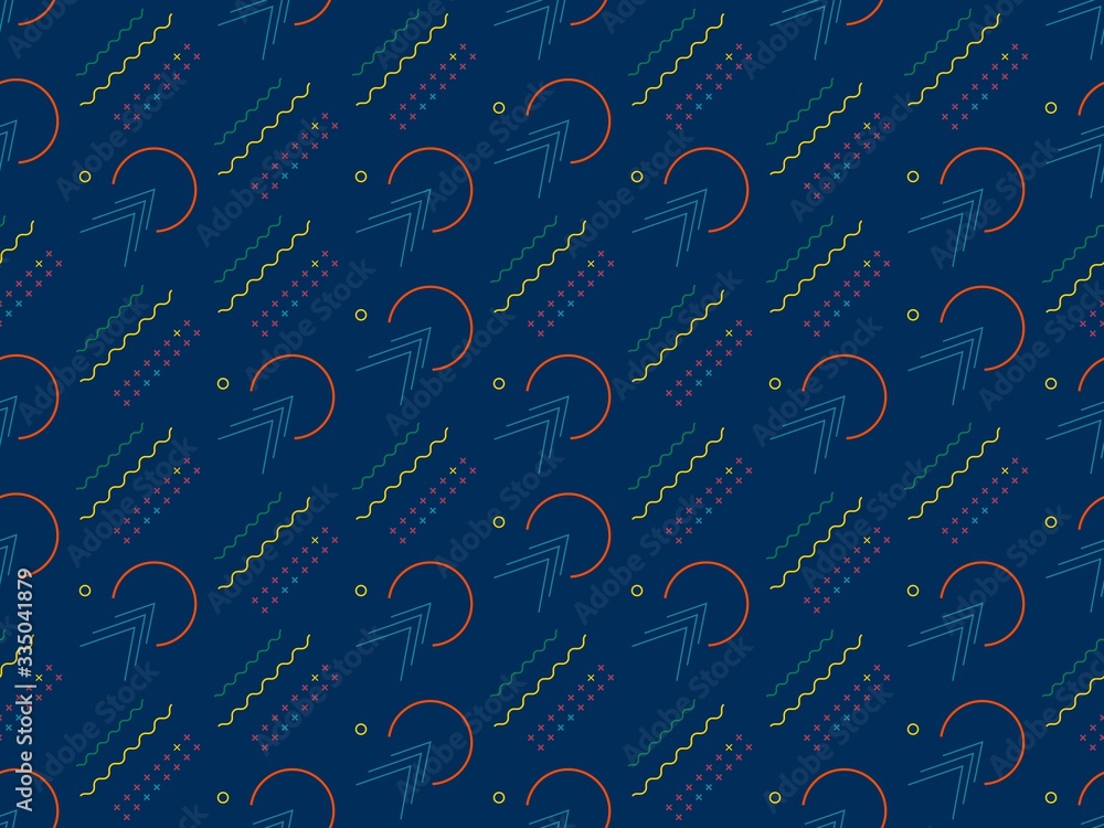 Poster  intersection and  straight lines on a seamless spring pattern.