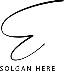 letter E logo vector signature design