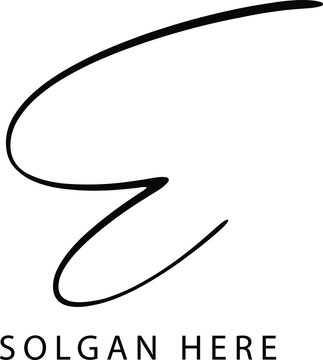 letter E logo vector signature design