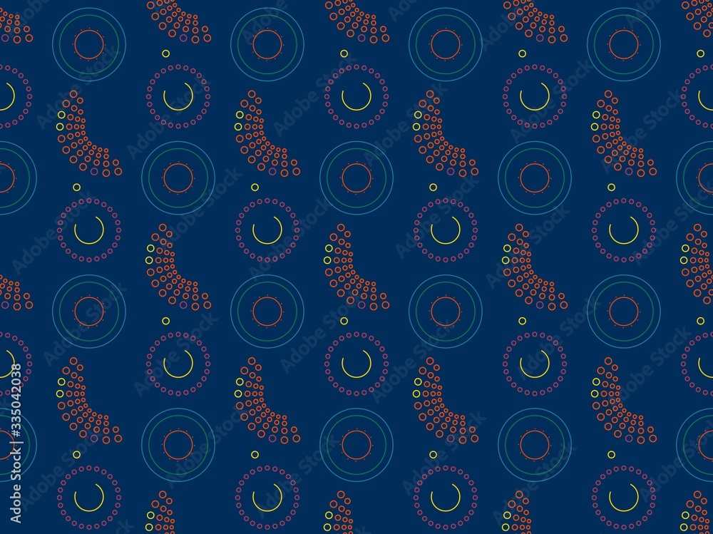 Poster zigzag and straight lines on a seamless spring pattern.