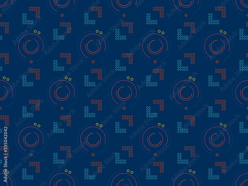 Poster spring. colors. circle. connection. pattern without seams