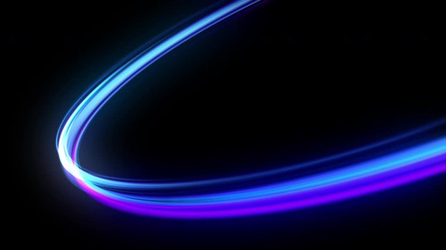 Colorful curve abstract background for creative title screen. Technology light flow texture for modern presentation. Seamless loop.