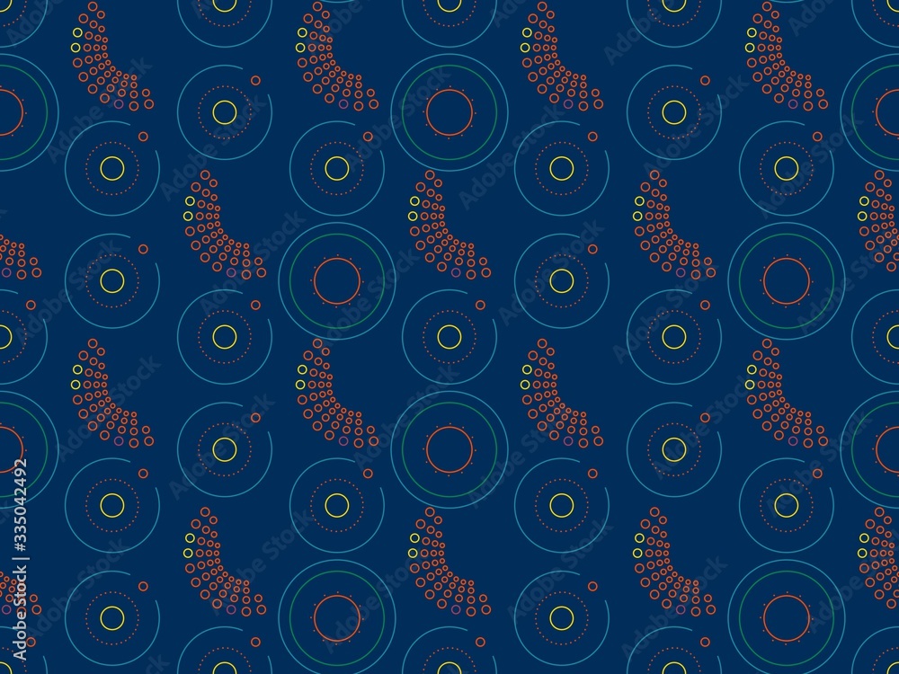 Poster line and arrow on a seamless spring pattern.