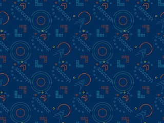 Bright colors of seamless pattern with  straight lines and  arrow.