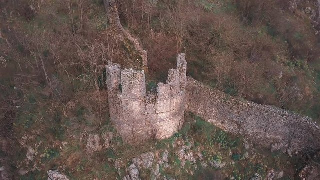 Tower and Stone Walls of the Ottoman Fortification of Spuz. Kula i Zidovi Turske Tvrdjave Spuz