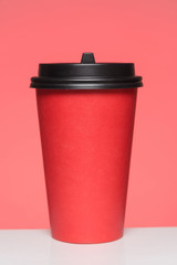 red takeaway coffee cup