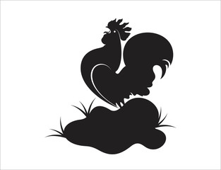 rooster icon. cock face vector illustration.