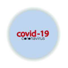 infection with a dangerous virus . COVID-19 Inscription Logo on a white background. Coronavirus. Pandemic icon