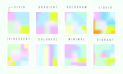 Holographic round frames set ,vibrant Holographic liquid gradient shapes,Hipster holographic fluid with gradient mesh,Abstract blur free form shapes ,gradient iridescent colors effect,Vivid colorful