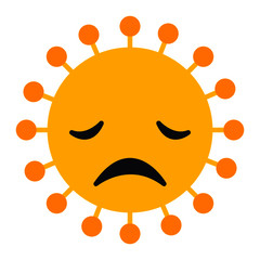 COVID EMOJI ILLUSTRATION. Disappointed Face Coronavirus Emoji vector illustration.