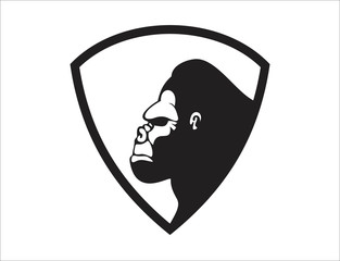 creative and strong gorilla logo vector isolated on white background © NINDYA
