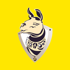 Llama in a wonderful yellow background