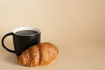 coffee cup croissant breakfast drink