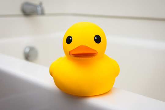 Yellow rubber duck bath toy