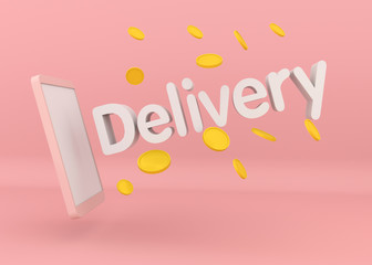 Delivery service online. 3D illustration