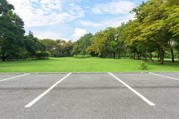 Parking lot in public park
