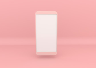 Phone white screen. 3D illustration