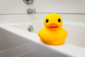 Yellow rubber duck bath toy