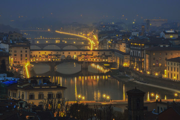 Florence, Old Bridge in the fog