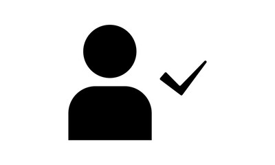 Check, accept, account, human, mark, user, verified, check, profile, success, right, agree, ok, approved, ok free vector icon