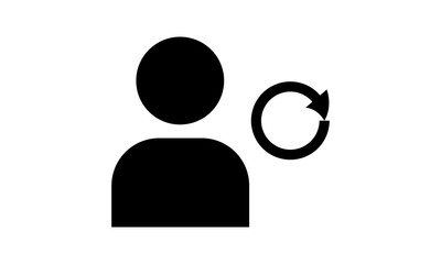 Refresh, male, man, refreshing profile, refresh user, reload, reload profile, renew, sync, sync user, synchronize, update profile, update user, user free vector icon