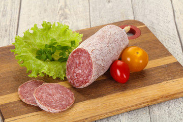 Italian dry Saliami pork sausage